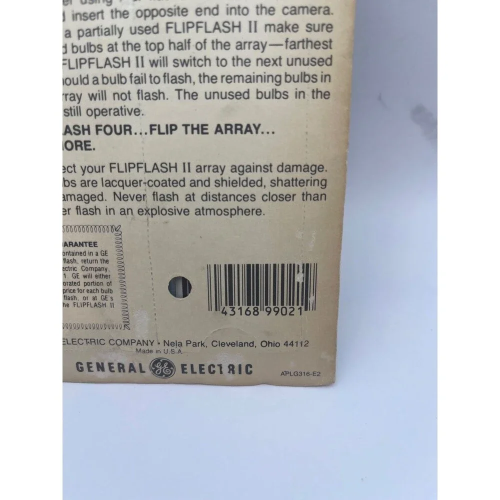 Vintage GE FlipFlash II Twin Pack 16 Flashes Camera Flash Bars Sealed NOS USA